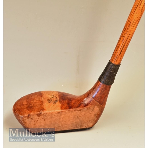 194 - Rare Burke Golf Co Patent ~Endgrain~ wooden mallet head with black fibre sole  fitted with patent u... 