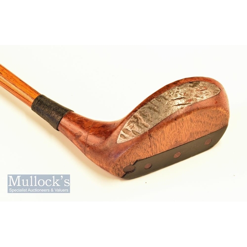 194 - Rare Burke Golf Co Patent ~Endgrain~ wooden mallet head with black fibre sole  fitted with patent u... 