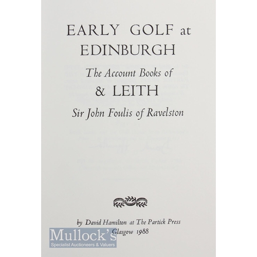 201 - Hamilton, David (signed) Early Golf in Edinburgh and Leith limited edition Book 1988, limited editio... 