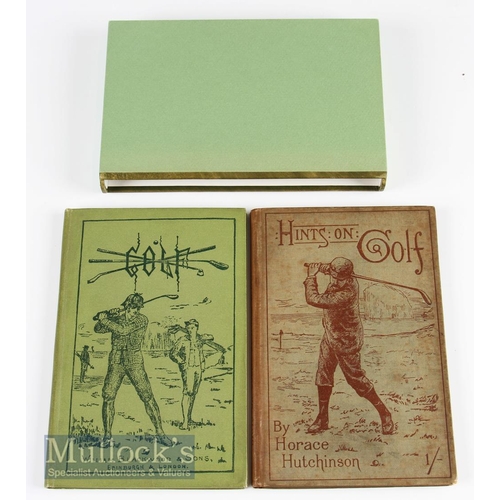 206 - Unique Set  Hutchinson, Horace, G  Hints on The Game of Golf 1886 Book William Blackwood and Sons:... 