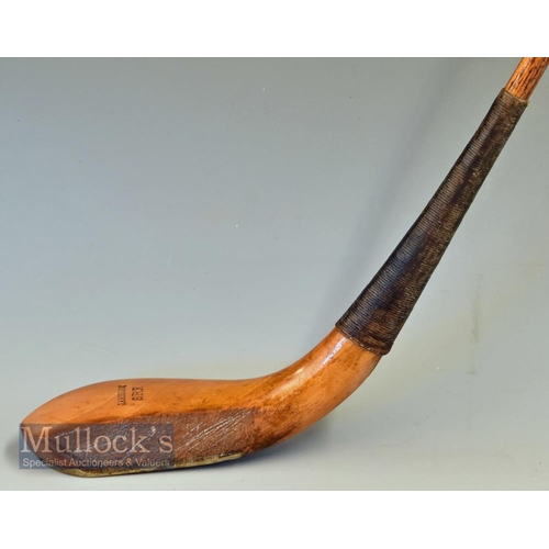 225 - Stunning J Anderson c1865 golden Beechwood long spoon showing the fined ridge back seem under the sc... 