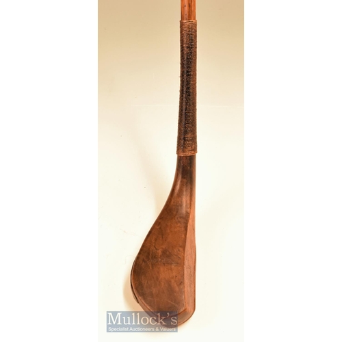 226 - Early Andrew Forgan of St Andrews fruitwood baffing spoon c1870 with a very curved lofted face, the ... 