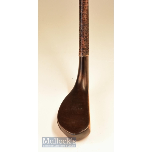 230 - Fine c1870 R Forgan of St Andrews dark stained Beechwood putter with clear maker~s mark and POWF to ... 