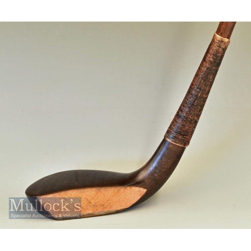 230 - Fine c1870 R Forgan of St Andrews dark stained Beechwood putter with clear maker~s mark and POWF to ... 