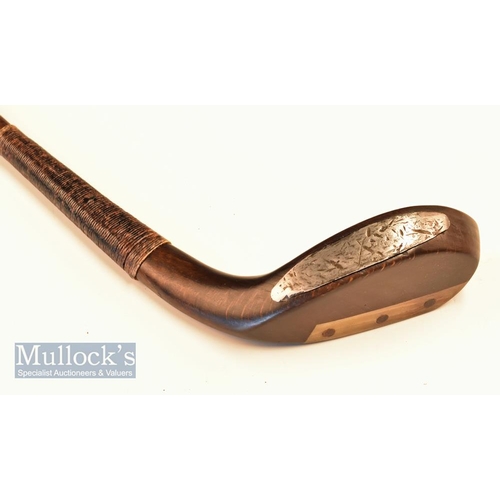 230 - Fine c1870 R Forgan of St Andrews dark stained Beechwood putter with clear maker~s mark and POWF to ... 