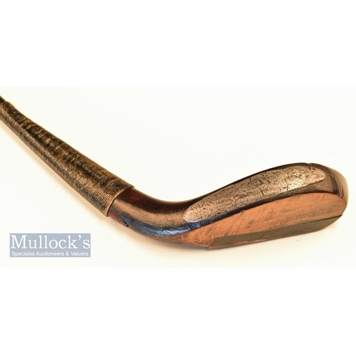 231 - c1860 R Kirk long nose play club in dark stained Beechwood with a 5 ½| x 1 ¾| x 1| head and measures... 