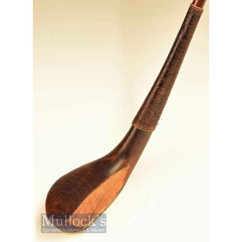 234 - Walter Anderson of Royal Blackheath 1889 late long nose curved face brassie in dark stained Beechwoo... 