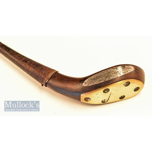 234 - Walter Anderson of Royal Blackheath 1889 late long nose curved face brassie in dark stained Beechwoo... 