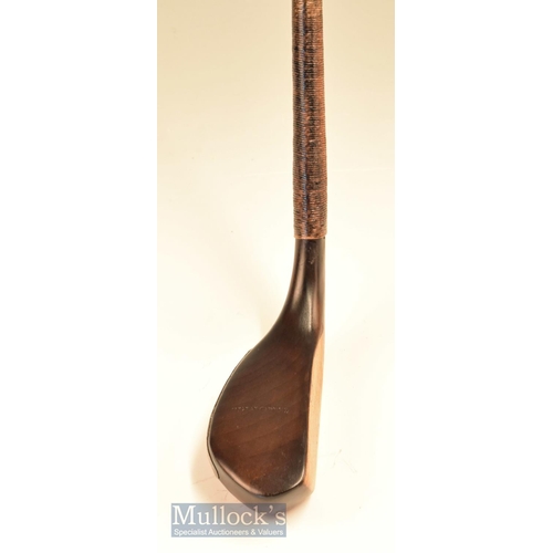 236 - Fine Tom Morris of St Andrews dark stained Beechwood putter c1875 the greenheart shaft is fitted wit... 