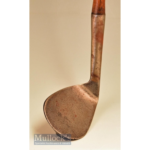 46 - Fine Gibson of Kinghorn ~Skoogee~ wide soled concave faced niblick fitted with a full length grip, s... 