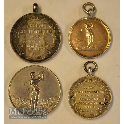 592 - Collection of News of The World Annual Golf Club Silver Winners Medals from 1926-1958 (4)  each hal... 