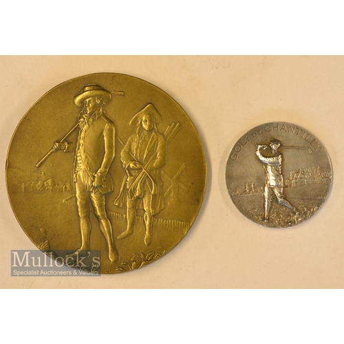 599 - 2x Interesting French Golf Club medals from 1920/30s  1922 Golf de Chantilly silver Monthly medal s... 