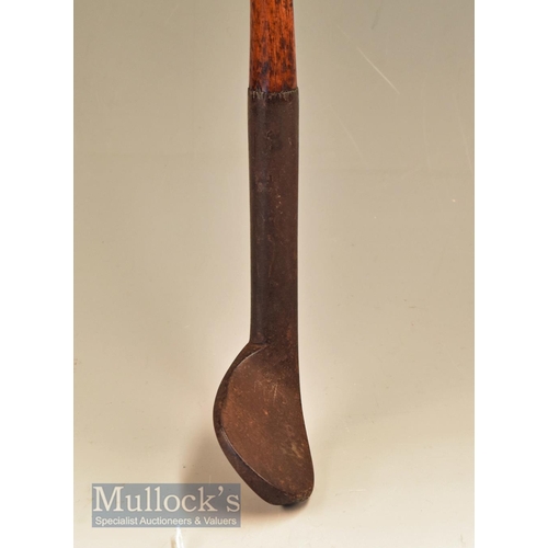 61 - c1850 Carrick track iron with oval hosel near head, an indicator of an early blacksmith made iron, 5... 