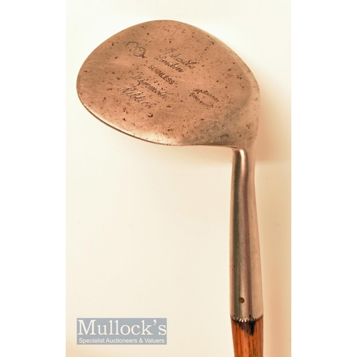 63 - Cochrane~s mammoth niblick stamped with retailers details Stokes and Co London, multi-dot punched fa... 