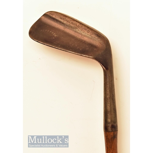 64 - Rare Walter Pederson patent pending mashie niblick flanged sole No2 mashie niblick, with convex face... 