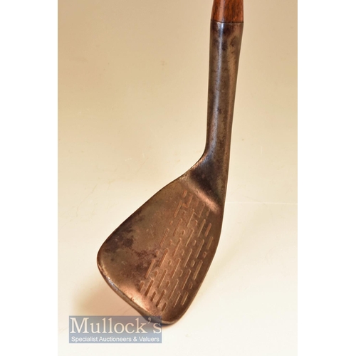 64 - Rare Walter Pederson patent pending mashie niblick flanged sole No2 mashie niblick, with convex face... 