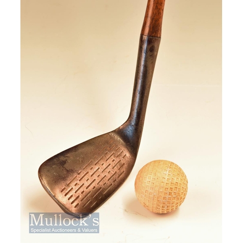 64 - Rare Walter Pederson patent pending mashie niblick flanged sole No2 mashie niblick, with convex face... 