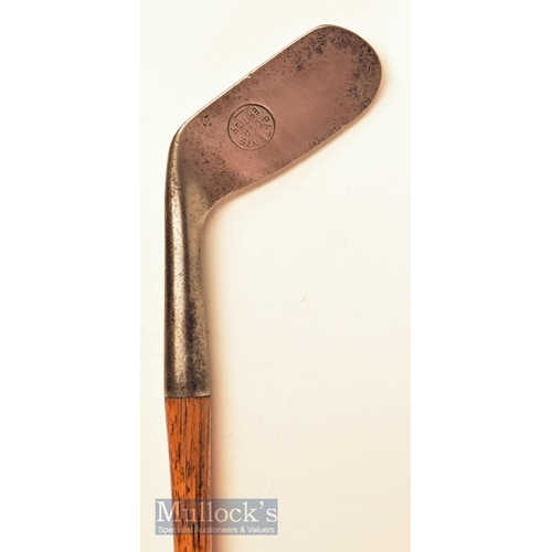 68 - Myles Paxie Round Backed driving iron with the British and US patent with inner circle stamped to th... 