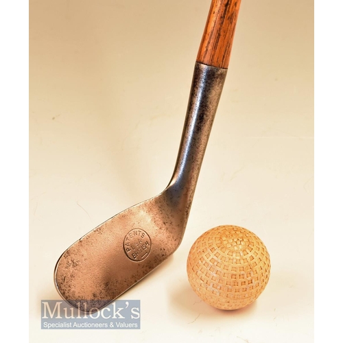 68 - Myles Paxie Round Backed driving iron with the British and US patent with inner circle stamped to th... 