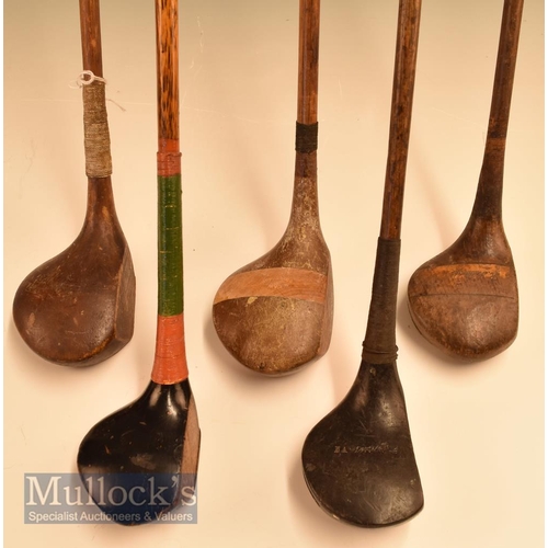 72 - 5x Assorted Drivers including 2x stripe top, 2x large headed drivers, a Wingate black stained and 2x... 