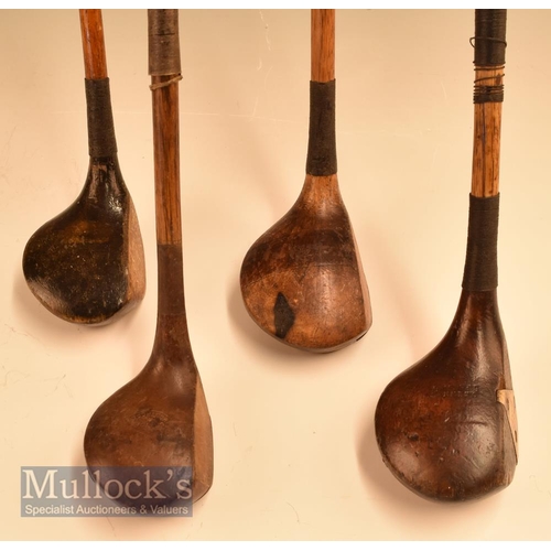 78 - 4x small headed woods including a Craigey Montrose brassie, another brassie together with 2x spoons ... 