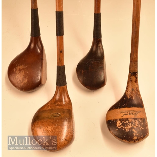 80 - 4x Assorted woods to include Grant Anderson stripe top brassie an Ernest Newbery Roehampton small he... 