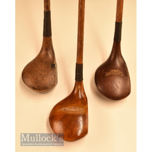 81 - 3x Assorted woods including T Auchterlonie large head driver, Anderson Golf Co strip top driver, and... 