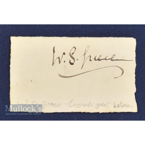 954 - W G Grace (1848-1915) Cricket Autograph Clipping a clear signature in ink, widely acknowledged as on... 