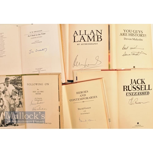 958 - Selection of Signed Cricket Books to include Following on by A Bedser, Heroes and Contemporaries, Al... 