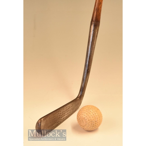 97 - Condie ~Triumph~ unusual long shallow round backed head putter with 6| long hosel and an oval style ... 