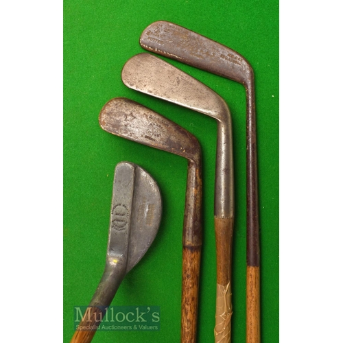 39 - Good various irons and putters including Oke Pat 7| long slim hosel putter; New Mills Ray Model; Bra... 