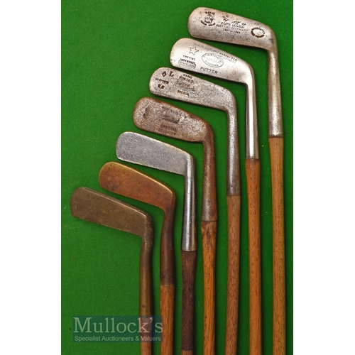 40 - 7x Various metal and brass blade putters Gibson Kinghorn blade, Mussel back blade, Tom Watt Royal Cr... 