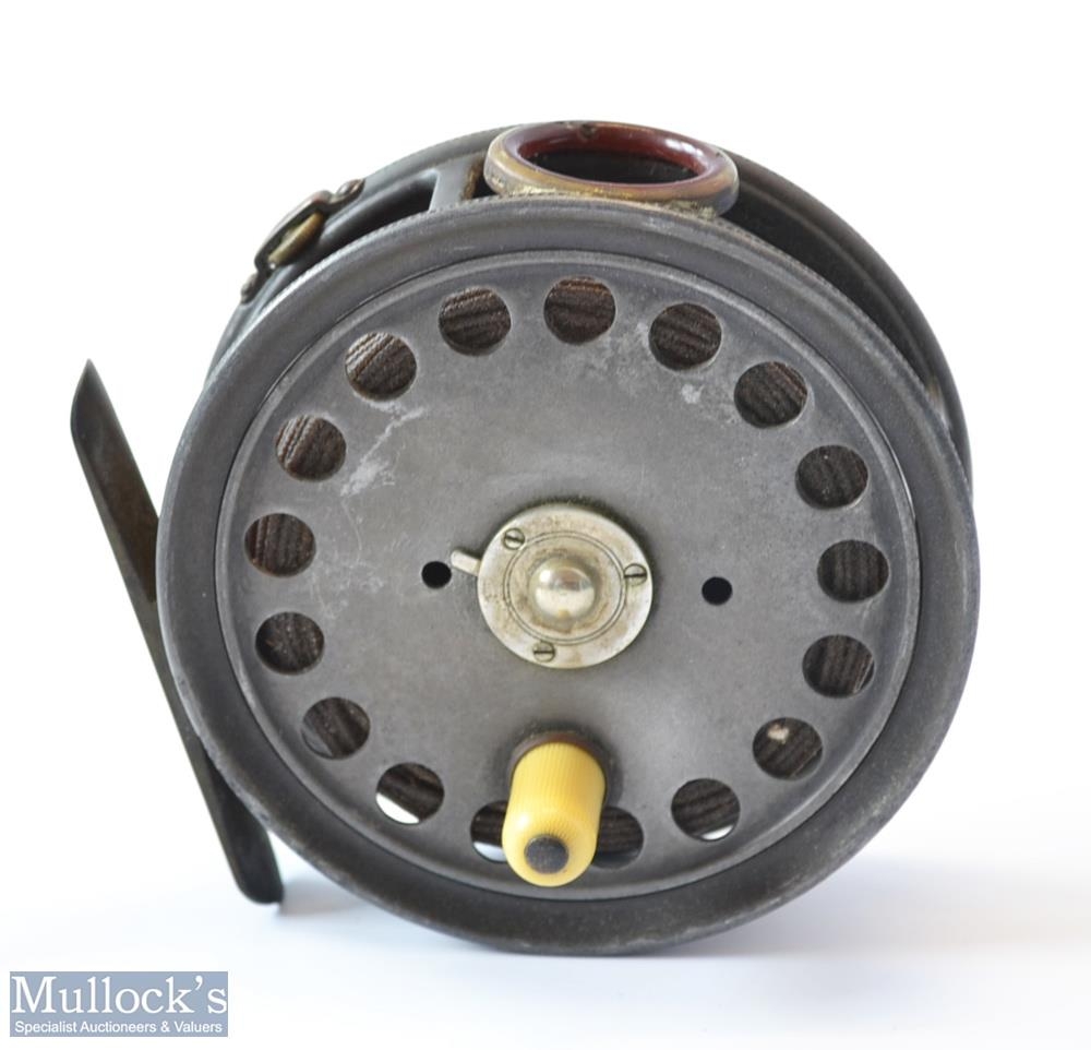 Early Hardy Bros Alnwick The St George 3.75 Alloy Contracted Trout fly reel  c1913 – c/w agate line