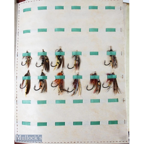 Large Collection of Gut Eye Salmon and Trout Flies in Leather