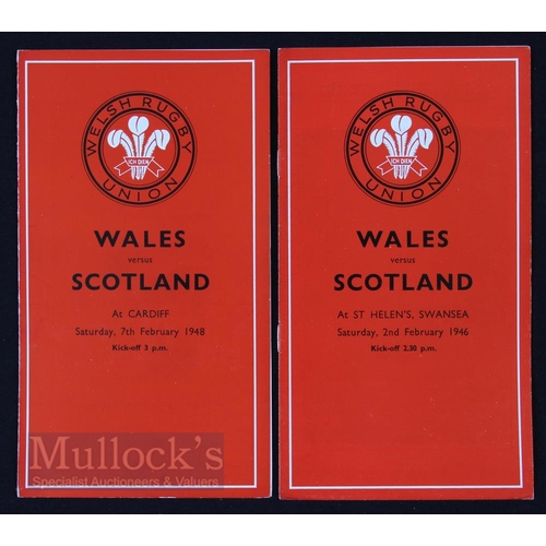 124 - 1946-1948 Dummy Wales v Scotland Rugby Programmes (2): The red-covered Scottish-pattern issues sub... 