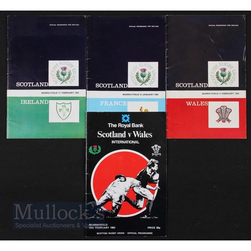 138 - Scotland Doublers Rugby Programmes (4): Spare copies of those listed in earlier lots, the issues a... 