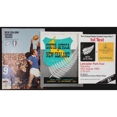 151 - 1956-1982 New Zealand Rugby Programmes (3): 1956 1st Sept v South Africa, great series; and 1979 v F... 
