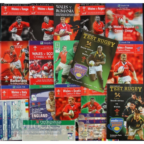 157 - 2000-2002 Great Wales Rugby Programme etc Collection (16): All Wales programmes home & away, inc tw... 