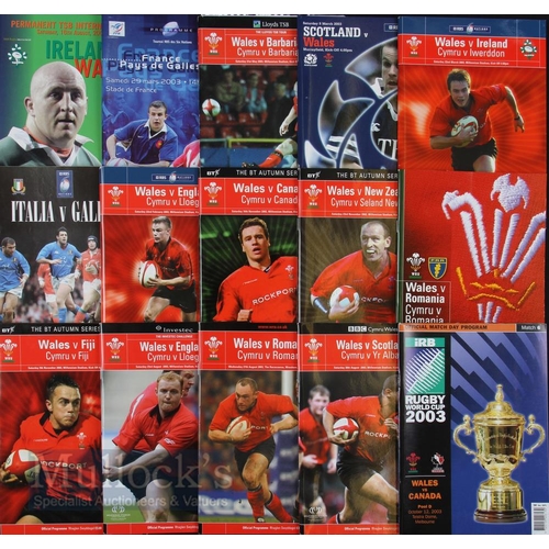 158 - 2002-2003 Great Wales Rugby Programme Collection (21): All Wales programmes home and away, inc two ... 