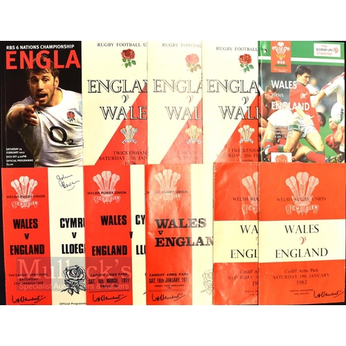 170 - Wales v England Doublers Rugby Programmes (10): Spare copies of those listed in earlier lots, the ... 