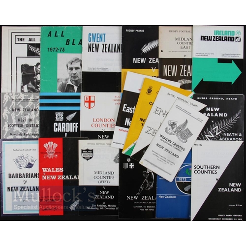 367 - 1972-3 NZ All Blacks Tour Rugby Programmes etc (22): No fewer than twenty issues, inc all tests in t... 