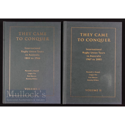 376 - Rugby Books, 2 Vols They Came To Conquer: Seldom seen, pair of fine large green (and gold-titled) ... 