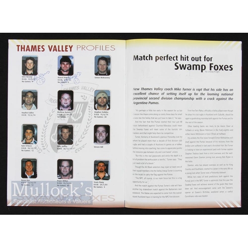 382 - Autographs, 2001 Argentina Rugby Team etc in NZ (28): On the match programme for their touring NZ ga... 
