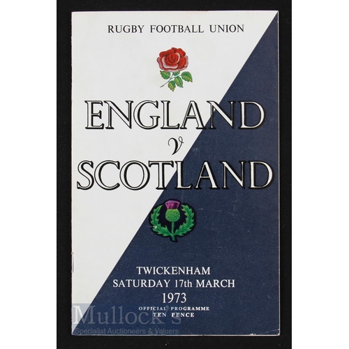 386 - Autographs, 1973 England v Scotland Rugby Teams (23): the item signed by all the English XV and eigh... 