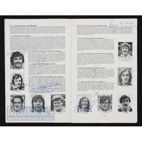 386 - Autographs, 1973 England v Scotland Rugby Teams (23): the item signed by all the English XV and eigh... 