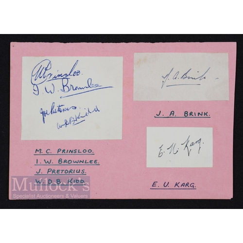 387 - Autographs, 1949 Rhodesia Rugby v the NZ All Blacks (6): Neatly laid down to an autograph book page,... 