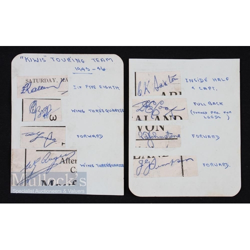 394 - Autographs, 1945-6 Rugby Kiwis (8): One of the most famous and popular of sides, the Kiwis were the ... 