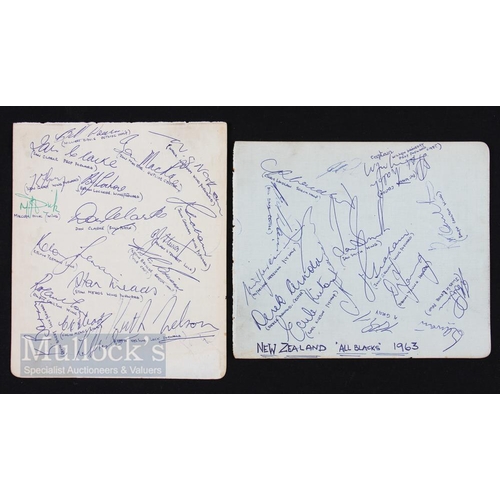 395 - Autographs, 1963-4 Rugby All Blacks (Qty): Two large autograph book pages with the famous names of t... 