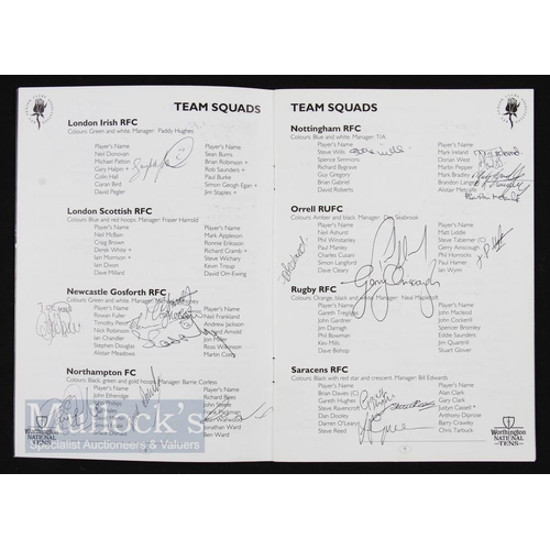 396 - Autographs, Worthington National Rugby 10s 1990s (50): Programme signed to team penpics by the likes... 