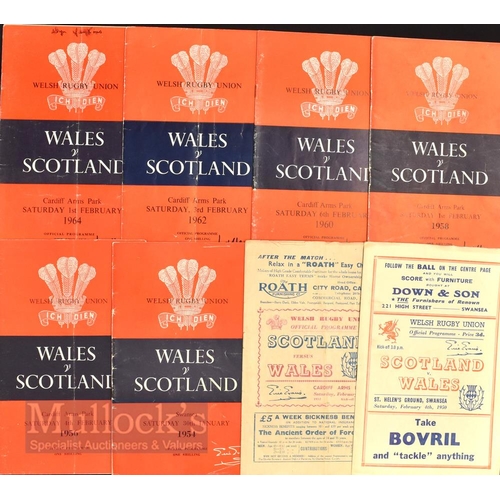 409 - 1950-2000 Wales v Scotland Rugby Programmes (26): Half a centurys worth of issues from Cardiff or S... 